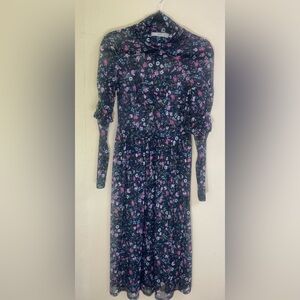 ASOS Sheer Floral Dress Long Sleeve